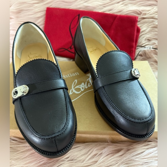 Christian Louboutin Leather Lock Me Moc Loafers Size 36.5 - Picture 2 of 7